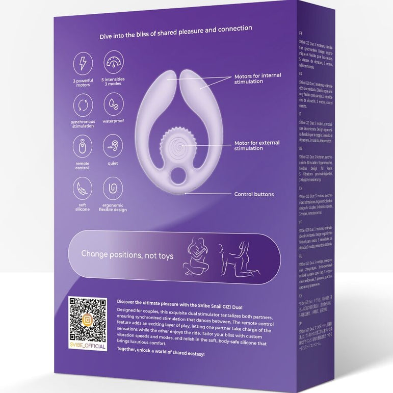 SNAIL VIBE - GIZI DUO STIMULATEUR POUR COUPLES TÉLÉCOMMANDE LILAS