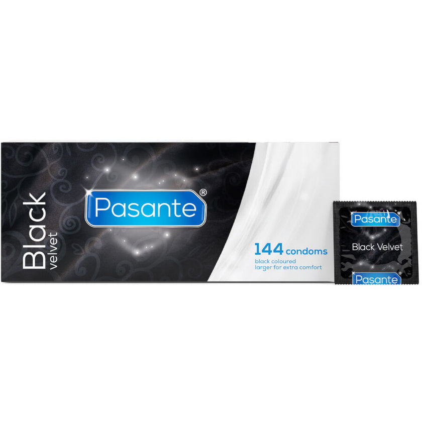 PASANTE - PRÉSERVATIFS EN VELOURS NOIR BOÎTE 144 UNITÉS