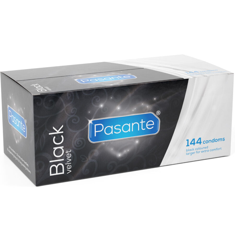 PASANTE - PRÉSERVATIFS EN VELOURS NOIR BOÎTE 144 UNITÉS