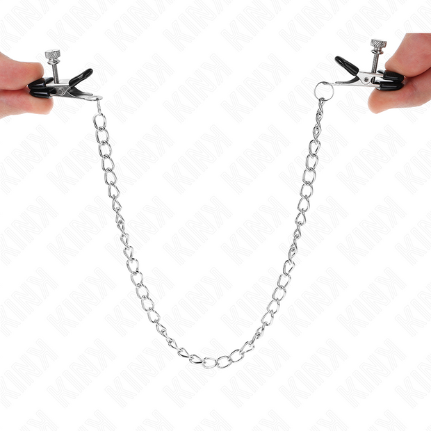 KINK - PINCES À TAMELON CHAÎNE PLATE ARGENT 34 CM