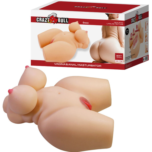 CRAZY BULL - GRACE TORSE FÉMININ RÉALISTE VAGIN ET ANAL 7,5 KG