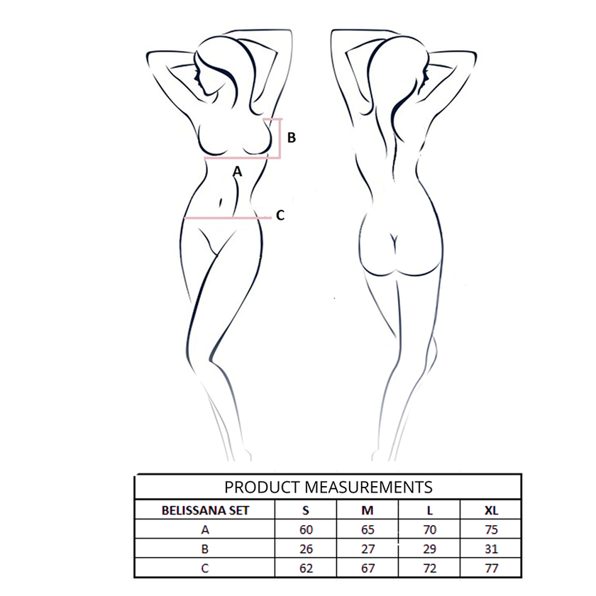 PASSION - ENSEMBLE SOUTIEN-GORGE + STRING BELISSANA BLEU S/M