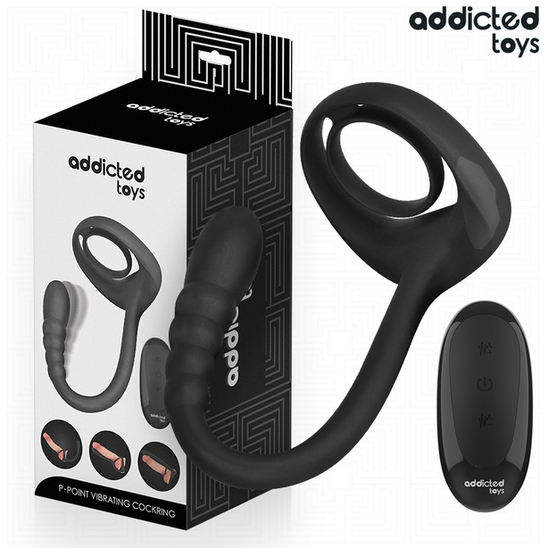 ADDICTED TOYS - ANNEAU PÉNITENTIAIRE VIBRANT POUR POINT P AVEC TÉLÉCOMMANDE