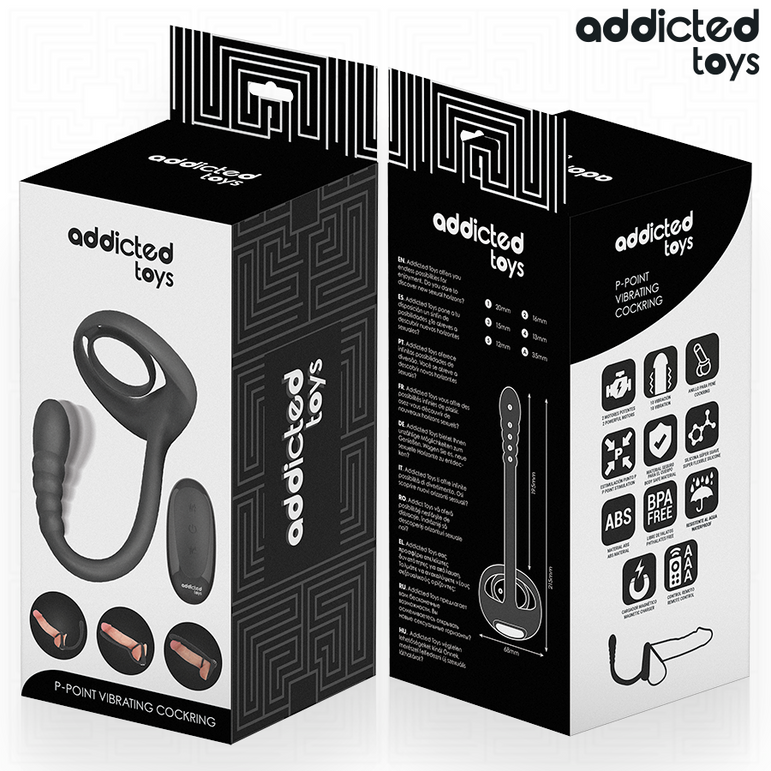 ADDICTED TOYS - ANNEAU PÉNITENTIAIRE VIBRANT POUR POINT P AVEC TÉLÉCOMMANDE