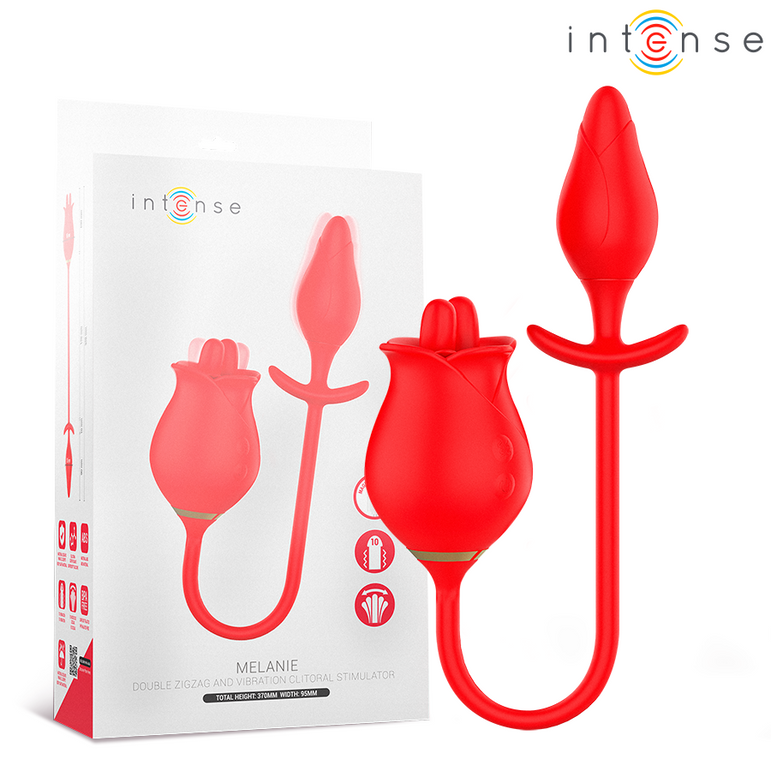 INTENSE - MELANIE DOUBLE STIMULATEUR DE CLITORIS AVEC LANGUE EN ZIGZAG