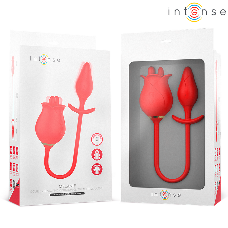 INTENSE - MELANIE DOUBLE STIMULATEUR DE CLITORIS AVEC LANGUE EN ZIGZAG