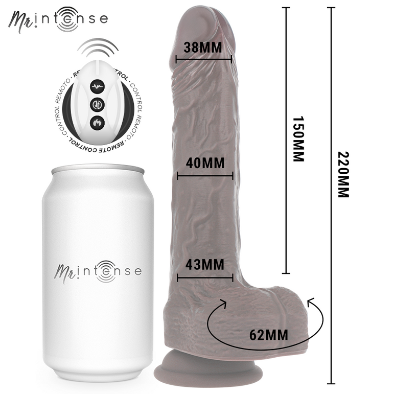 MR INTENSE - MATT RÉALISTE MULTIFONCTION AVEC VIBRATION HAUT ET BAS ET TÉLÉCOMMANDE 22 CM -O- 4 CM
