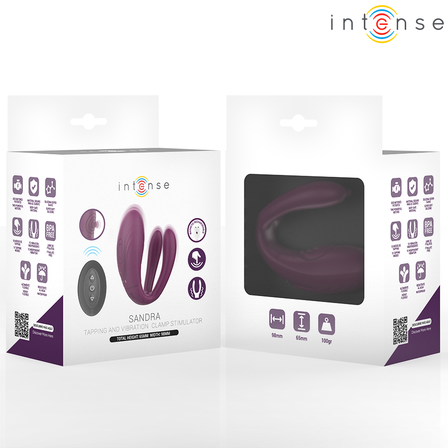 INTENSE - STIMULATEUR DE TAPOTAGE ET DE VIBRATION SANDRA AVEC TÉLÉCOMMANDE