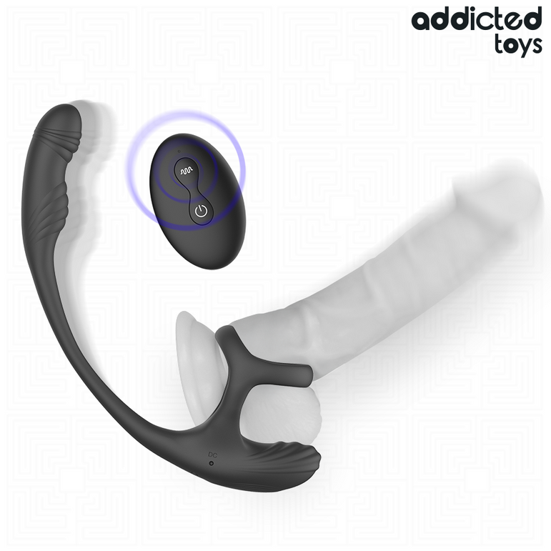 ADDICTED TOYS - PLUG ANAL AVEC VIBRATION, ONDULATION À 360° ET STIMULATEUR DE TESTICULES