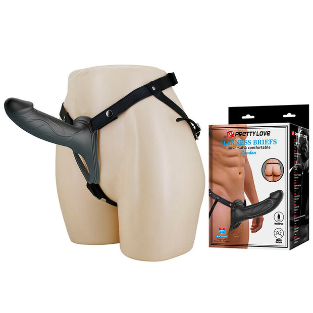 PRETTY LOVE - LANDON BLACK STRAP-ON VIBRANT