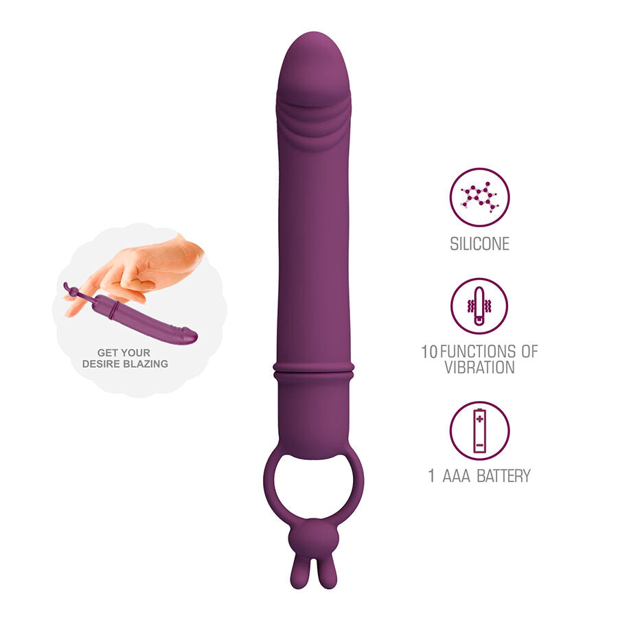 PRETTY LOVE - CORA VIBRATEUR EN FORME DE PÉNIS AVEC ANNEAU DE RÉSISTANCE