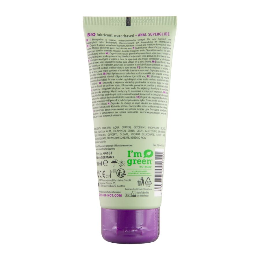 HOT - LUBRIFIANT BIO À BASE D'EAU ANAL 100 ML
