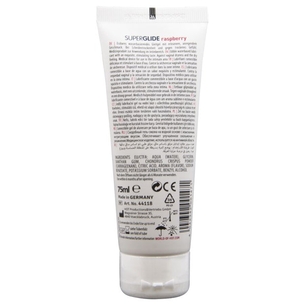 HOT - SUPERGLIDE LUBRIFIANT COMESTIBLE À BASE D'EAU FRAMBOISE 75 ML