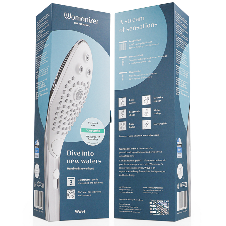 WOMANIZER - POMMEAU DE DOUCHE STIMULANT CLITORIAL WAVE CHROME
