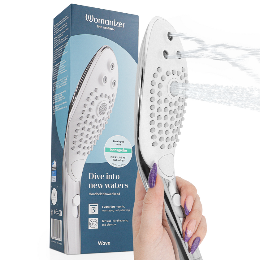 WOMANIZER - POMMEAU DE DOUCHE STIMULANT CLITORIAL WAVE CHROME