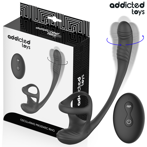 ADDICTED TOYS - PLUG ANAL AVEC VIBRATION, ONDULATION À 360° ET STIMULATEUR DE TESTICULES