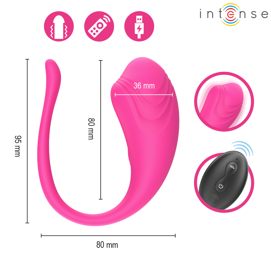 INTENSE - ŒUF VIBRANT OLIVIA PINK AVEC TÉLÉCOMMANDE