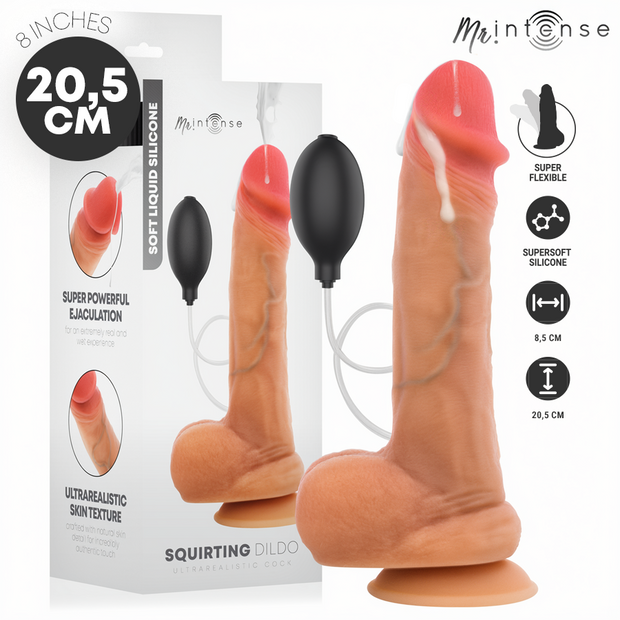 MR INTENSE - DANNY, PÉNIS ULTRA-RÉALISTE AVEC ÉJACULATION ET TESTICULES, 20,5 CM -Ø- 4 CM