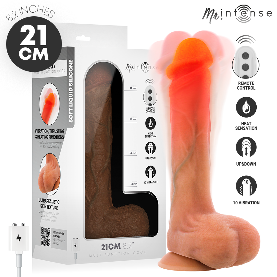 MR INTENSE - BRADLEY VIBRATEUR AVEC EFFET CHAUFFANT ET TÉLÉCOMMANDE 21 CM -Ø- 4,2 CM