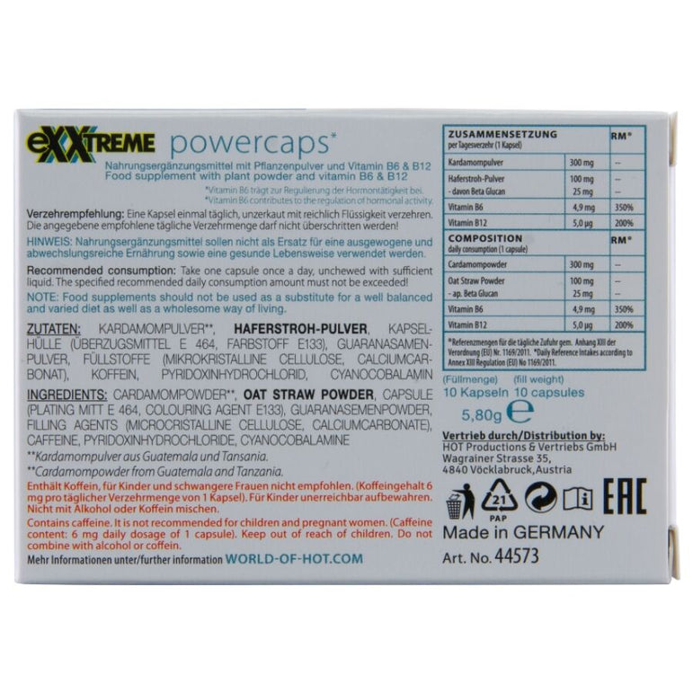 HOT - EXXTREME CAPSULES PUISSANCE MAN 10 UNITÉS