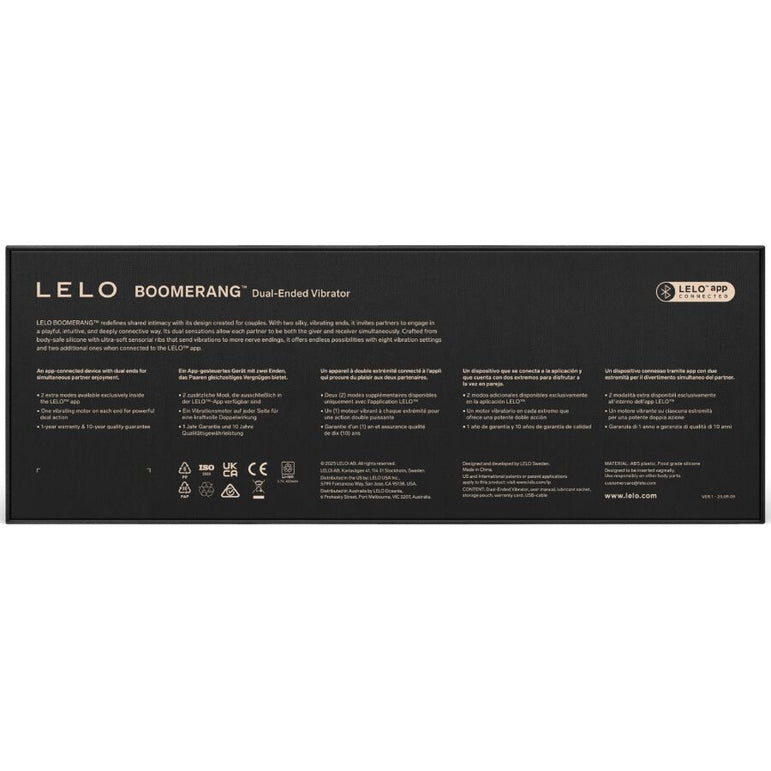 LELO - BOOMERANG VIBRATEUR DOUBLE EXTENSION ROUGE CORAIL