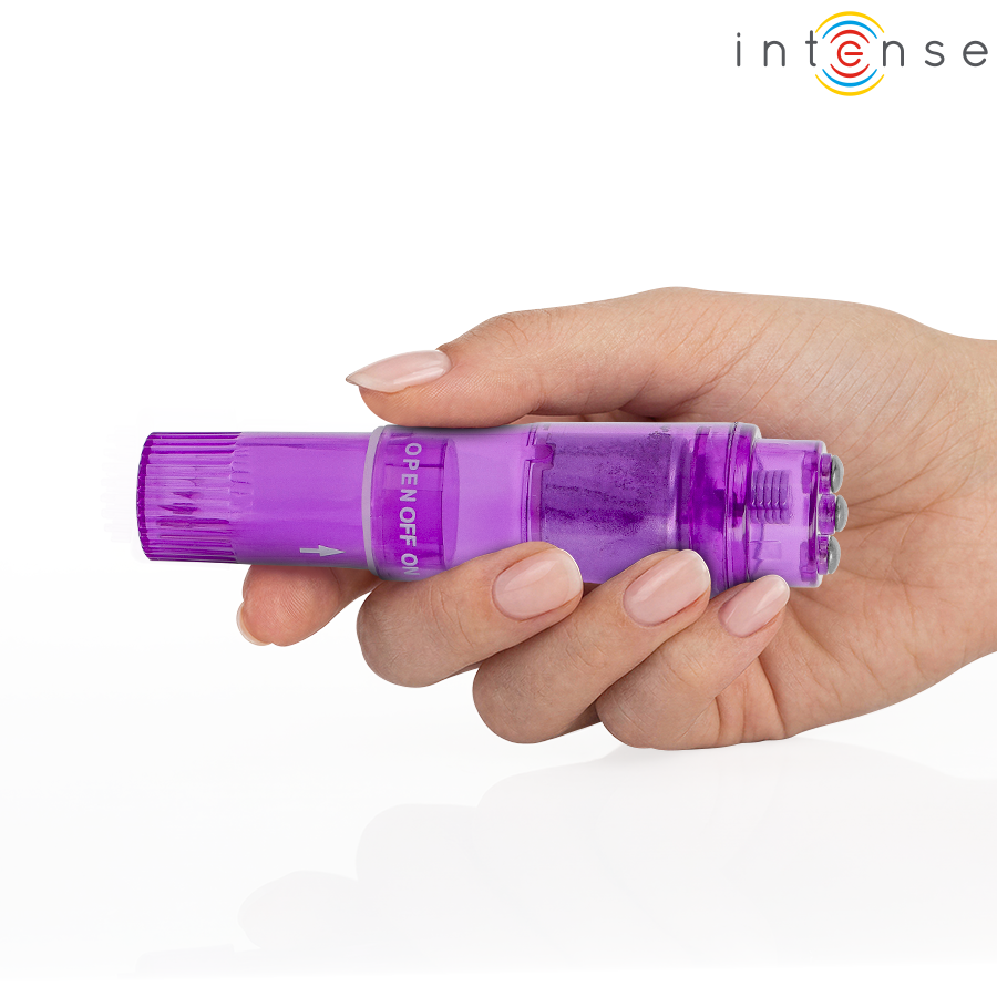 INTENSE - MINI MASSEUR KURT AVEC 4 TÊTES INTERCHANGEABLES VIOLETTE