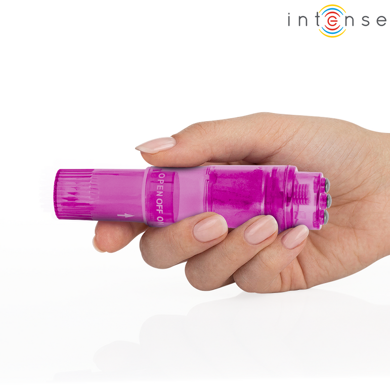 INTENSE - MINI MASSEUR KURT AVEC 4 TÊTES INTERCHANGEABLES ROSE