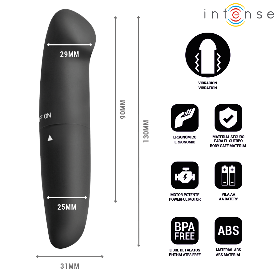 INTENSE - PHIL VIBRATEUR SOUS-TÊTE G NOIR 13 CM