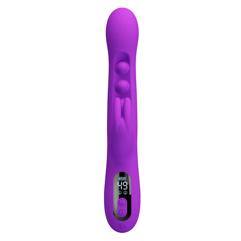 PRETTY LOVE - VIBRATEUR LAPIN SABIEN AVEC STIMULATION PAR TAPOTEMENTS ET LED VIOLETTE