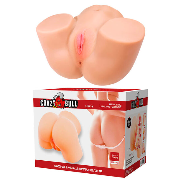 CRAZY BULL - OLIVIA DOUBLE MASTURBATEUR VIBRANT VAGINAL ET ANAL FLESH