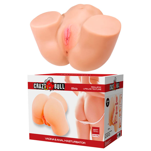 CRAZY BULL - OLIVIA DOUBLE MASTURBATEUR VIBRANT VAGINAL ET ANAL FLESH