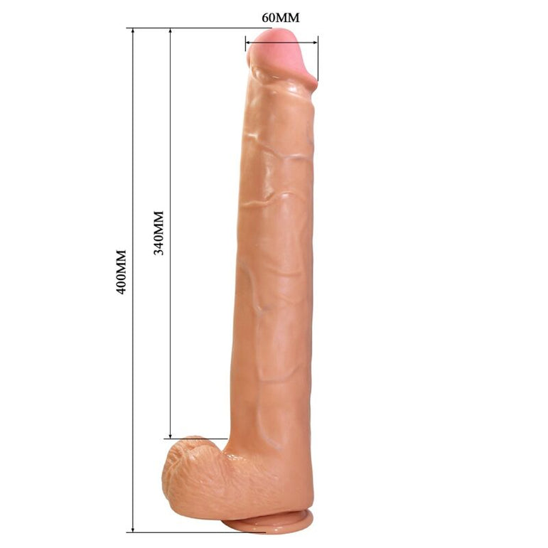 PRETTY LOVE - RAEL GODEMICHET RÉALISTE FLEXIBLE AVEC VENTOUSE 40 CM -Ø- 6 CM MARRON