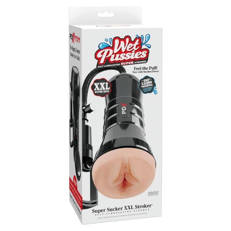 PDX EXTREME - WET PUSSIES SUPER SUCCEUR XXL LÉGER CARESSEUR VAGINAL AVEC SUCCION 27,3 CM