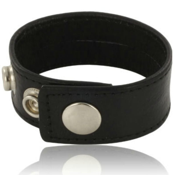 LEATHER BODY - SANGLE DE PÉNIS RÉGLABLE EN CUIR NOIR