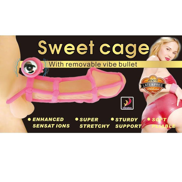 BAILE - COUVERTURE ET ANNEAU EN SILICONE SWEET 10 RYTHMES POUR LE PÉNIS ROSE