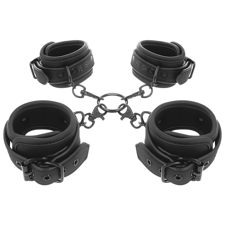 FETISH SUBMISSIVE - ENSEMBLE DE MENOTTES POUR MAINS ET CHEVILLES AVEC DOUBLURE EN NOPRÈNE