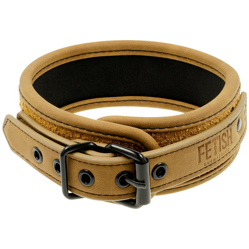 FETISH SUBMISSIVE ORIGIN - COLLIER CHAÎNE DOUBLÉE DE NÉOPRÈNE